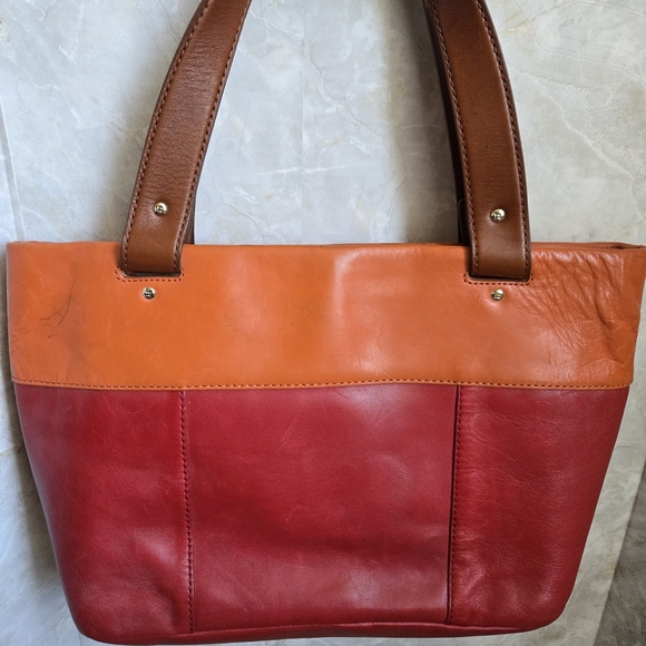 Kate Spade Red and Orange Leather Tote Bag - Picture 10 of 10